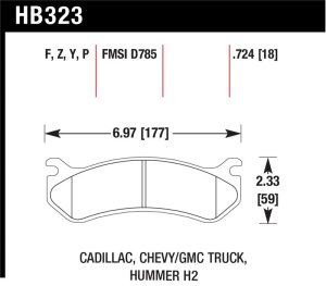 GMC Truck Brake Pad Set - Rear - Hawk Performance - Super Duty - 2006